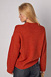 Жіночий в'язаний джемпер вільного крою — теракотовий колір, M (є розміри), фото 2