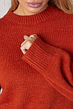 Жіночий в'язаний джемпер вільного крою — теракотовий колір, M (є розміри), фото 4