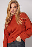 Жіночий в'язаний джемпер вільного крою — теракотовий колір, M (є розміри), фото 5