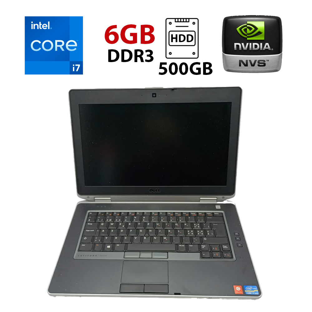 Ноутбук Dell Latitude E6430/ 14" (1366x768)/ Core i7-3720QM/ 6 GB RAM/ 500 GB HDD/ NVS 5200M 1GB