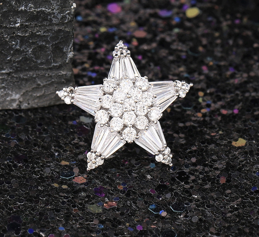 Брошка родій, Яскрава зірка, медсплав Xuping, фото 1