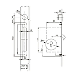 Замок WC з прямокутними ручками Valcomp для розсувних дверей, нікель, фото 2