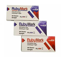 Артикуляційний папір RubyMark 80 mk прямий, червоно-синій 144 шт.