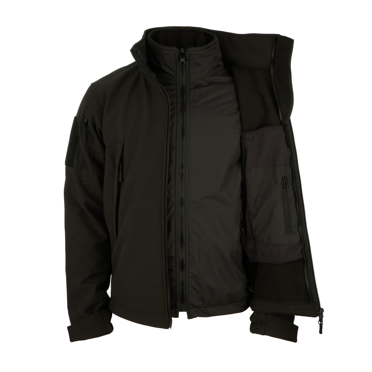 Зимова тактична куртка Soft Shell STALKER WINTER BLACK 2 in 1 WinTac