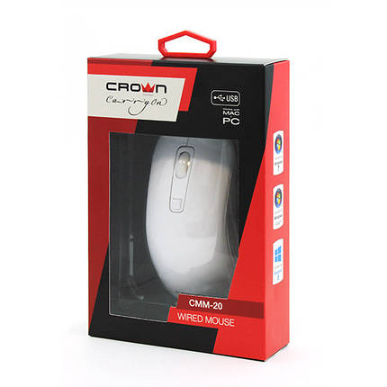 Миша Crown CMM-20 White USB, фото 3
