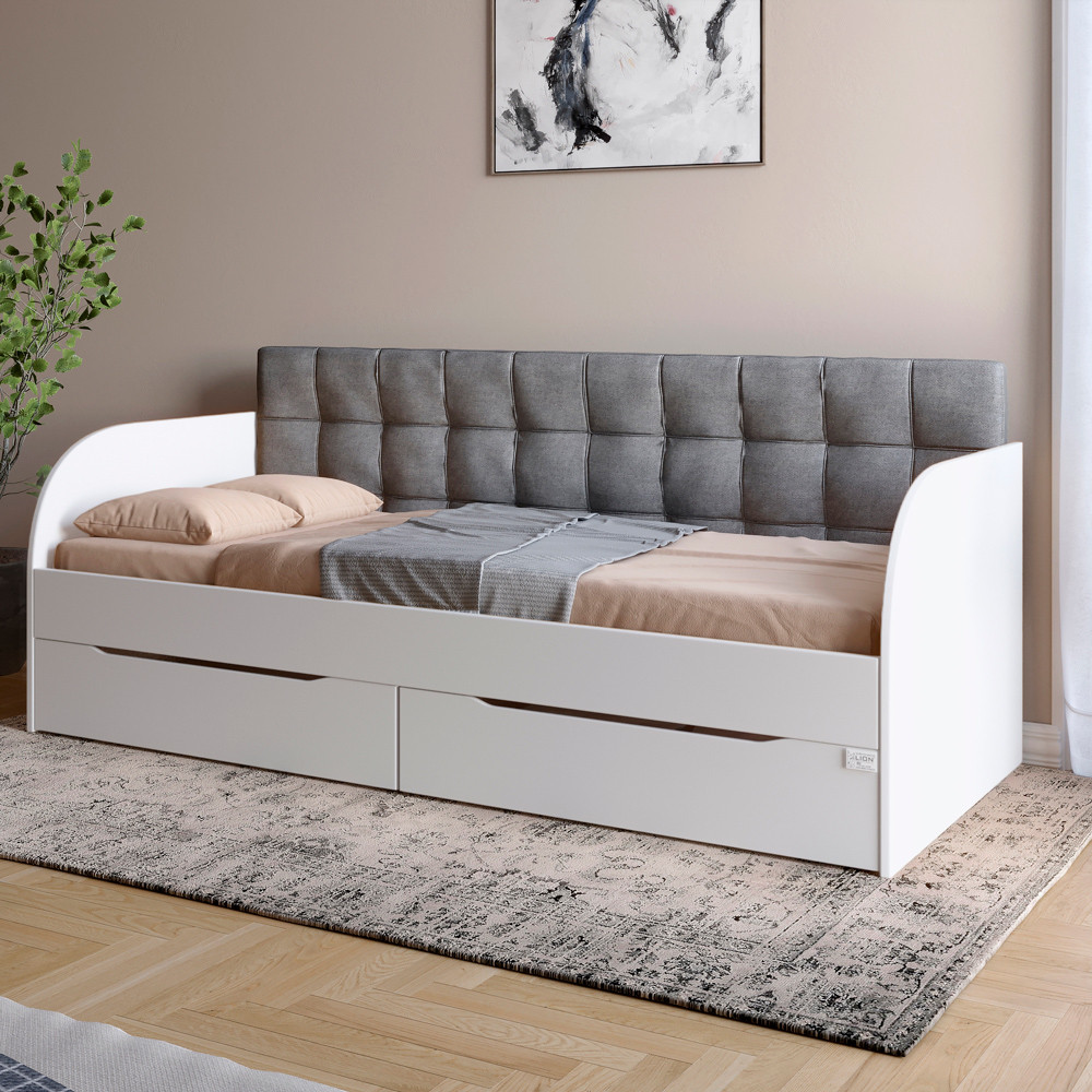 Дитяче односпальне ліжко LION Л-7 з шухлядами та ламелями 90x200 см Німфея Альба (LION-041005), фото 1