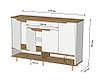 Комод у передпокій з полицею для взуття LION Салліван Тумба-2 Німфея альба/Дуб Аппалачі (LION-041007), фото 9