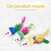 Набір із 3 яскравих іграшок для котів - м'які мишки з реалістичним дизайном і різнокольоровим забарвленням, фото 3