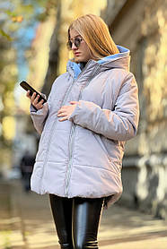 Сіра куртка для вагітних зимова 2 в 1 із утеплювачем Hollowsoft L