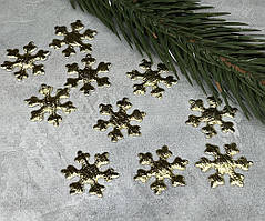 Аплікація з тканини, 2,5 см, золото, упаковка 10 шт, Золотий