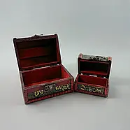 Комплект дерев'яних скриньок із квітковим орнаментом 35980, фото 5