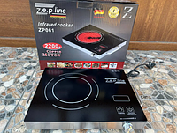 Плита електрична містка переносна одноконфоркова настільна, побутова електроплитка 2200 W