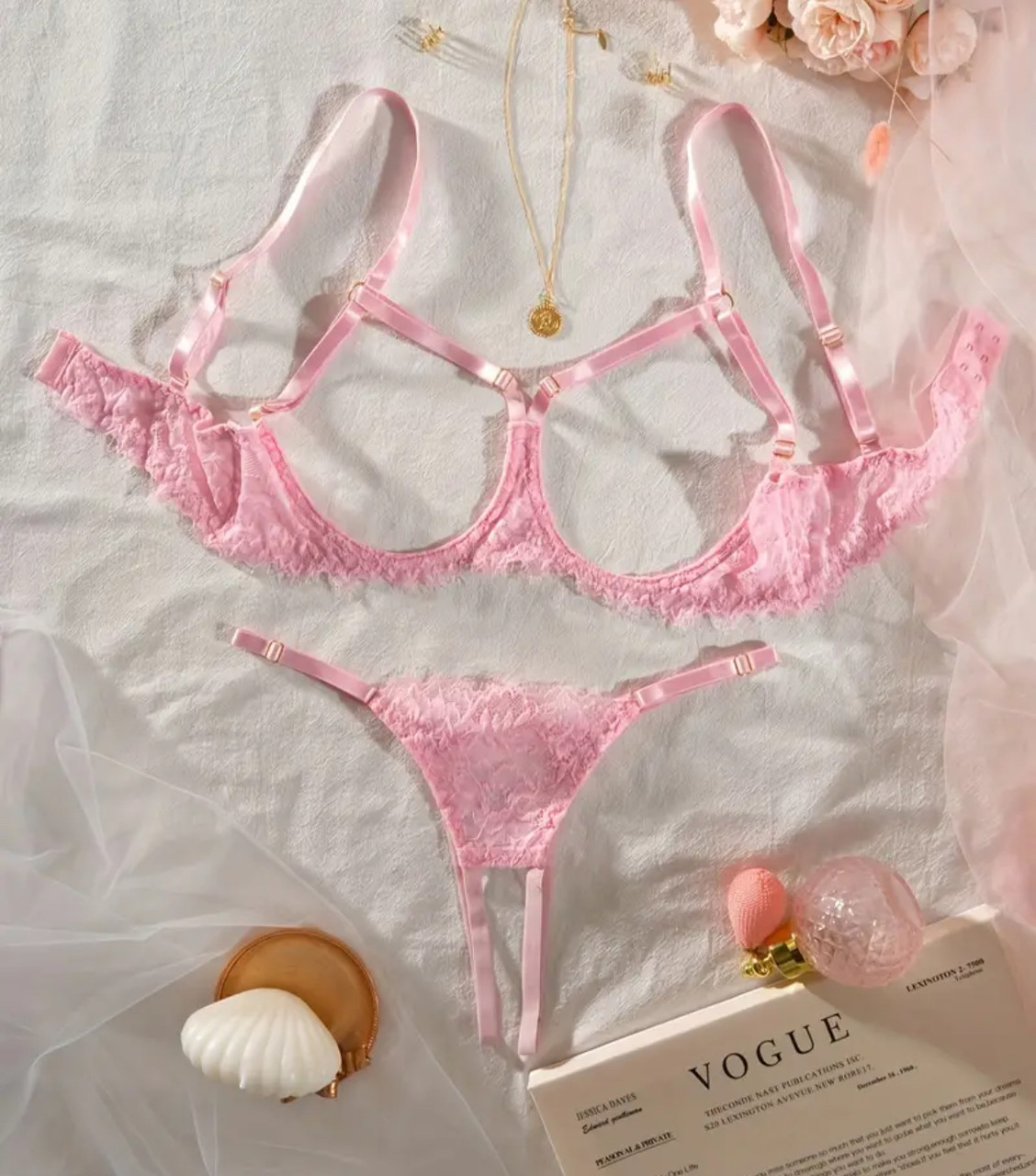 Безшовні ажурні трусики Victoria's Secret PINK No-Show розмір XL (рожеві)