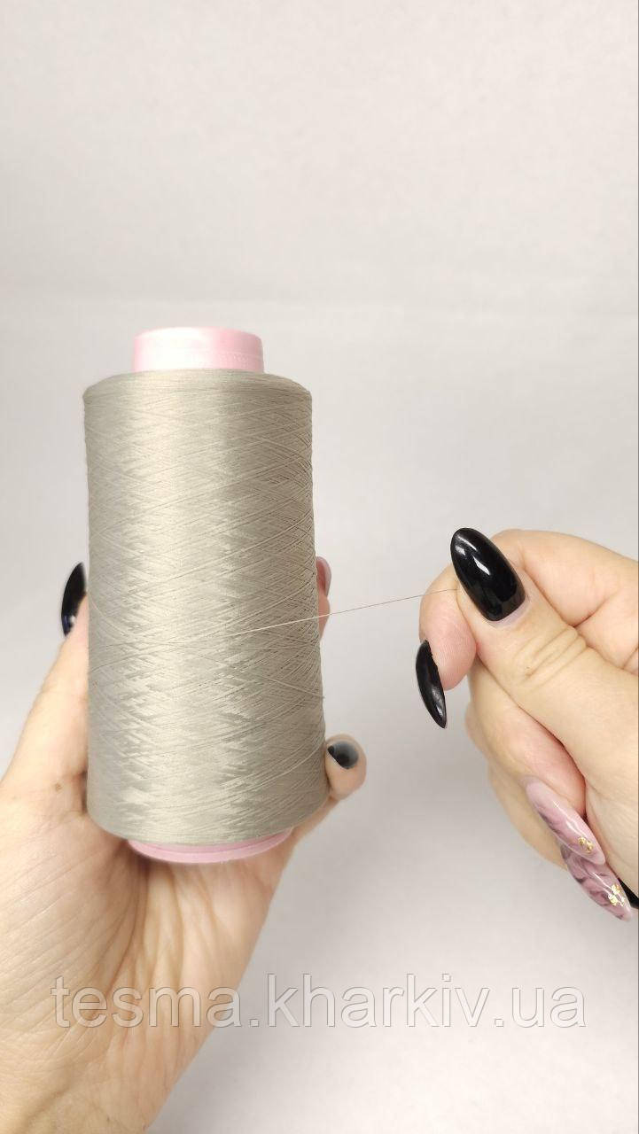 Нитки для оверлока колір "сірий 223" 5000 м 16.7 tex