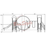 Дитячий ігровий вуличний комплекс Кузя-2 з пластиковою гіркою, фото 2