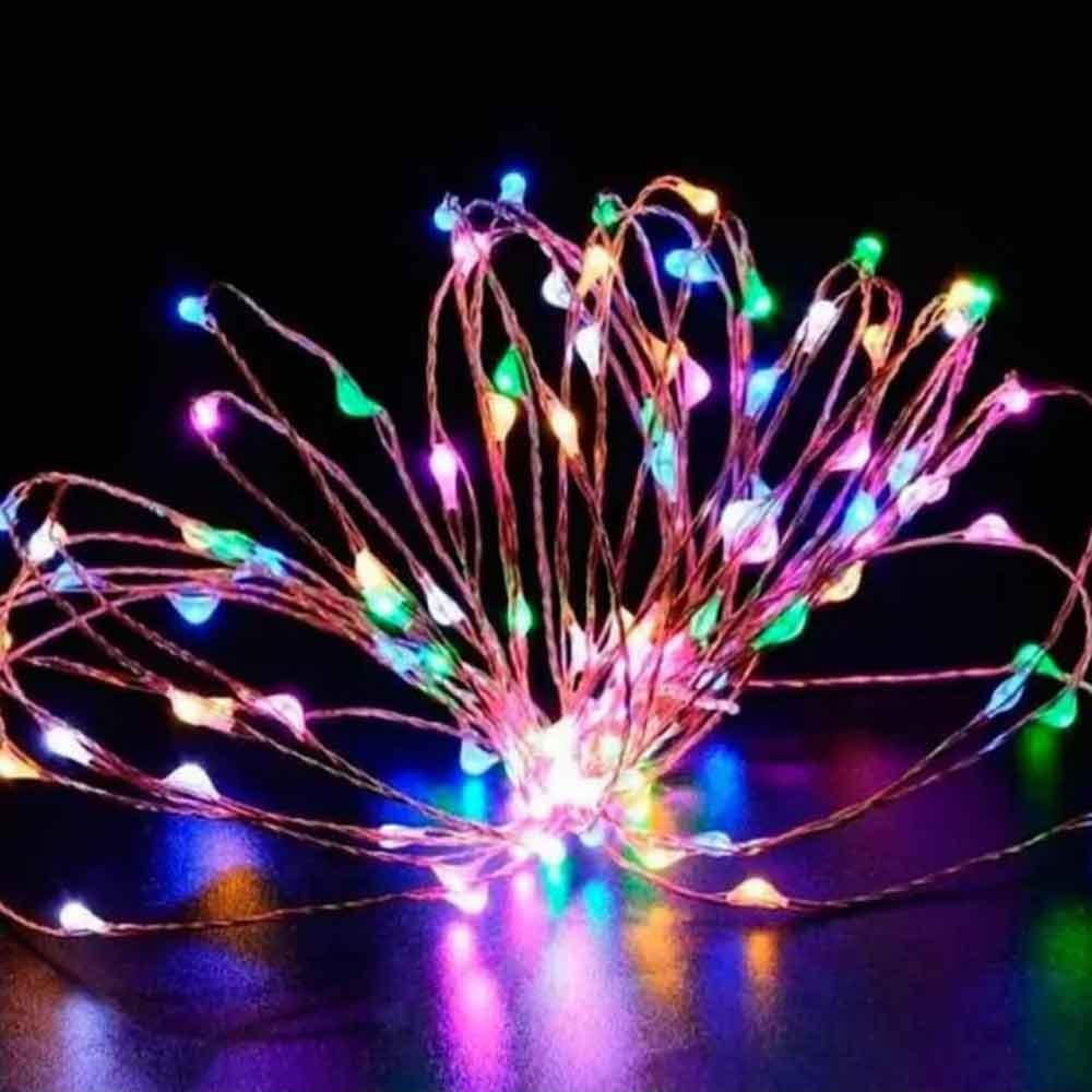 Світлодіодна гірлянда 3 метра 30 діодів на батарейках різнокольрова Гнучка гірлянда на батарейках РОСА, фото 1