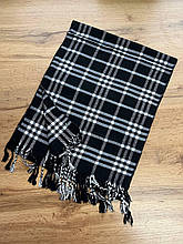 Чоловічий шарф Вінсент клітина 180*30 см чорний 04