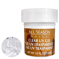 Гель All Season UV Gel для нарощування та зміцнення нігтів 15мл. Clear