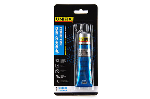 Герметик силіконовий антибактеріальний (білий) тюбик 50 мл UNIFIX, фото 1