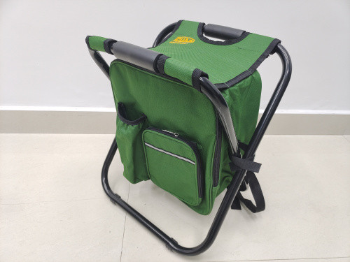 Стілець розкладний без спинки (сталевий каркас) з термосумкою-рюкзаком Ø19 мм 28х35х43см СІЛА, фото 1