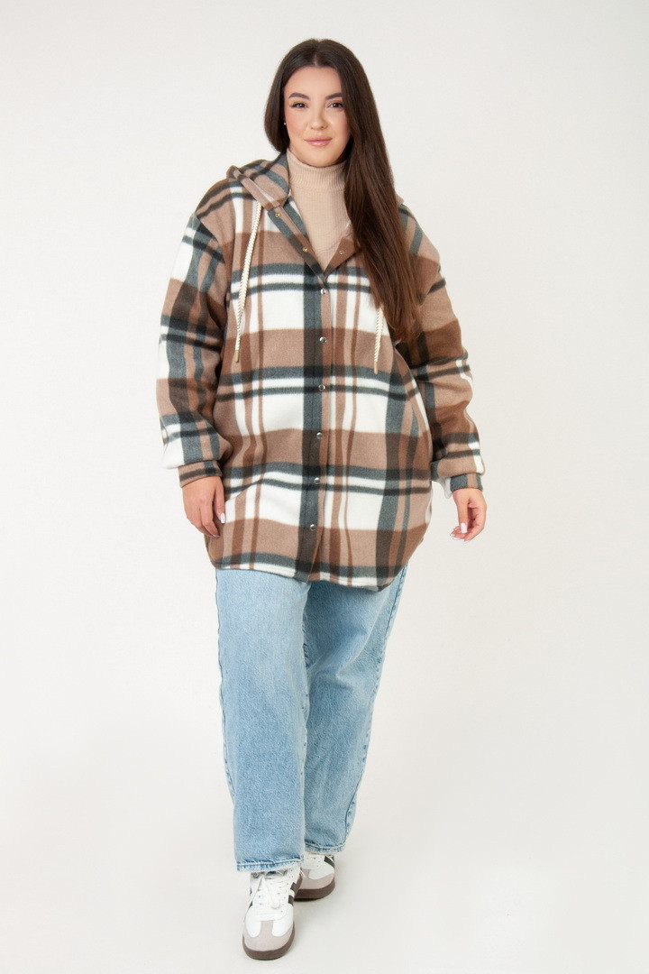 Жіноча флісова сорочка в клітинку Oversize
