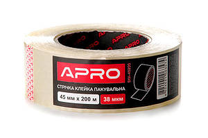 Стрічка клейка пакувальна 38 мкм 45 мм 200 м APRO