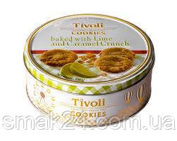 Печиво зі смаком лайма та карамелі Tivoli Cookies Lime & Caramel Crunch у ж/б 150 г Данія