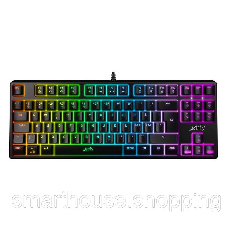 Клавіатура Xtrfy K4 TKL RGB Kailh Red UA Black (XG-K4-RGB-TKL-R-UKR) USB, фото 1