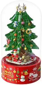 Конструктор King Creator Новорічна Ялинка зі снігом підсвічуванням Z013, 629 деталей