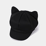 Жіночий берет кепка з козирком і вушками, фото 6