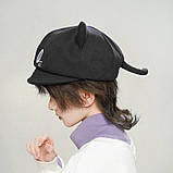 Жіночий берет кепка з козирком і вушками Місячний кіт Скарамучча з Геншин Імпакт, фото 4