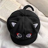 Жіночий берет кепка з козирком і вушками Місячний кіт Скарамучча з Геншин Імпакт, фото 6