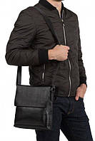 Сумка-месенджер шкіряна Tiding Bag чорна (mrk)