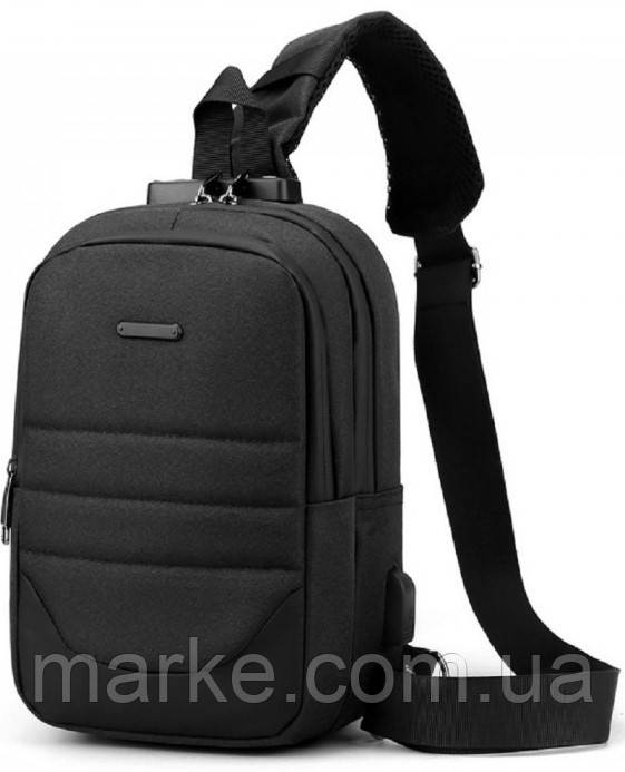 Сумка-слінг чоловіча Confident з тканини чорна (mrk)