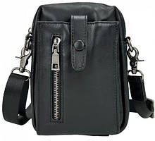 Невелика чоловіча шкіряна сумка Tiding Bag чорна (mrk)