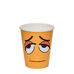 Стакан паперовий одношаровий 300 мл одноразовий 50 шт. SMILE для чаю та кави / Стакани для напоїв