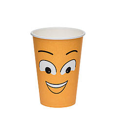 Стакан паперовий одношаровий для гарячих і холодних напоїв 340 мл 50 шт SMILE / Стакани одноразові