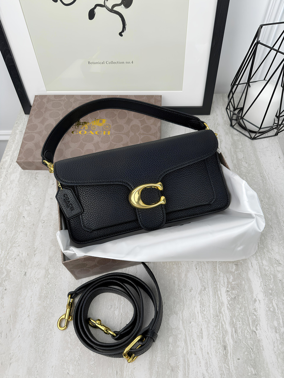 Жіноча сумка Coach Tabby чорний класичний Коуч через плече, фото 1