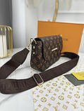 Сумка Louis Vuitton крос-боді коричневий класичний через плече Луї Вітон, фото 2