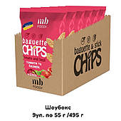 Baget CHIPS томат та базилік, натуральні сухарики пшеничні, закуска з собою у кіно для компанії друзів