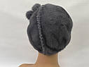 Жіноча шапка з хутра суцільної норки,берет., фото 7