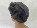 Жіноча шапка з хутра суцільної норки,берет., фото 8