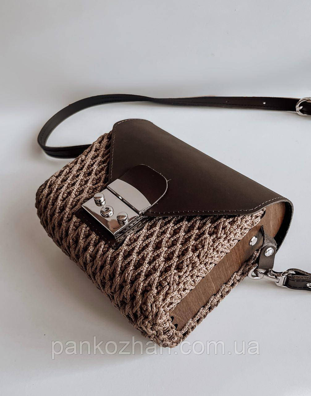Мастер класс по в'язанню сумки  з мʼякими шкіряними боковинами  МК 4.0, фото 1