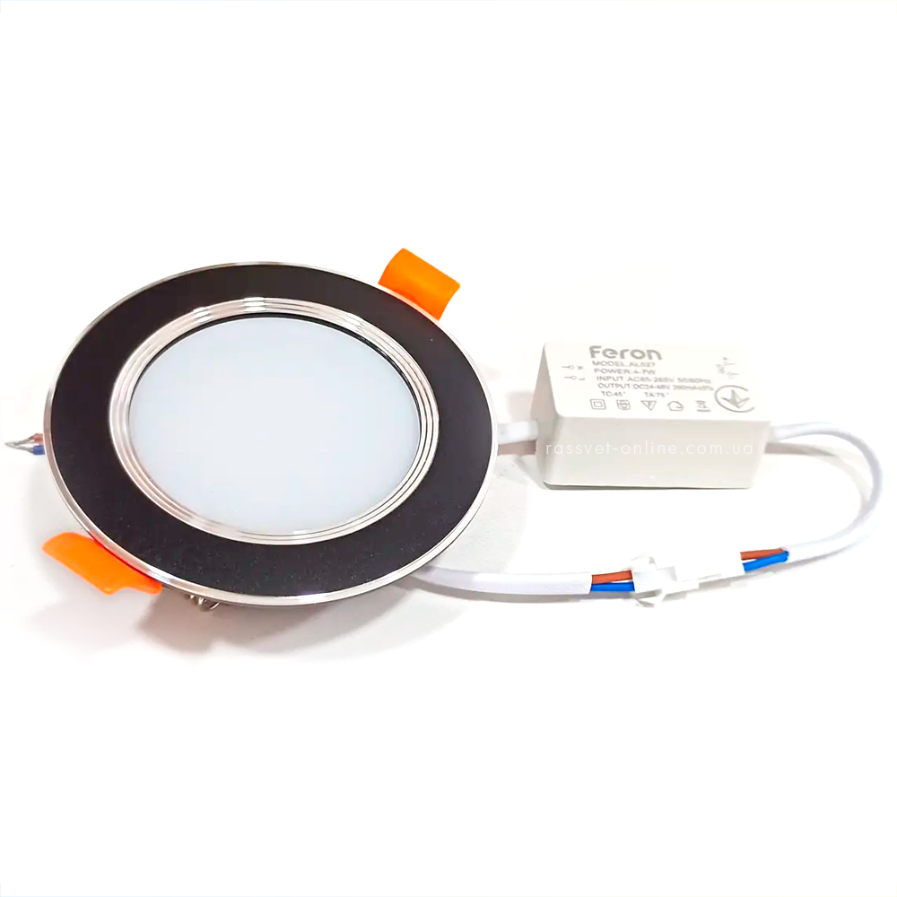 Світлодіодний світильник Feron AL527 5W 4000К 400Lm (LED панель) 91*28mm врізний чорний, фото 1