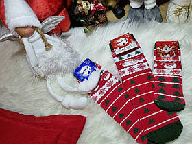 Новорічні шкарпетки махрові для всієї родини "FAMILY LOOK" НЛ 16-18 м-2