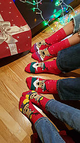 Новорічні шкарпетки махрові для всієї родини "FAMILY LOOK" НЛ 27-29