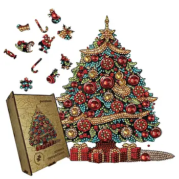 Пазл дерев'яний Ялинка Благородні, А5 (18х15 см, 35 дет.), Картонна коробка А4