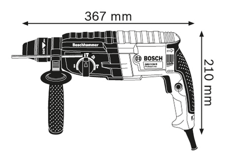 Перфоратор прямий електричний монтажний з патроном SDS-plus Bosch GBH 2-24 DRE Professional, фото 2