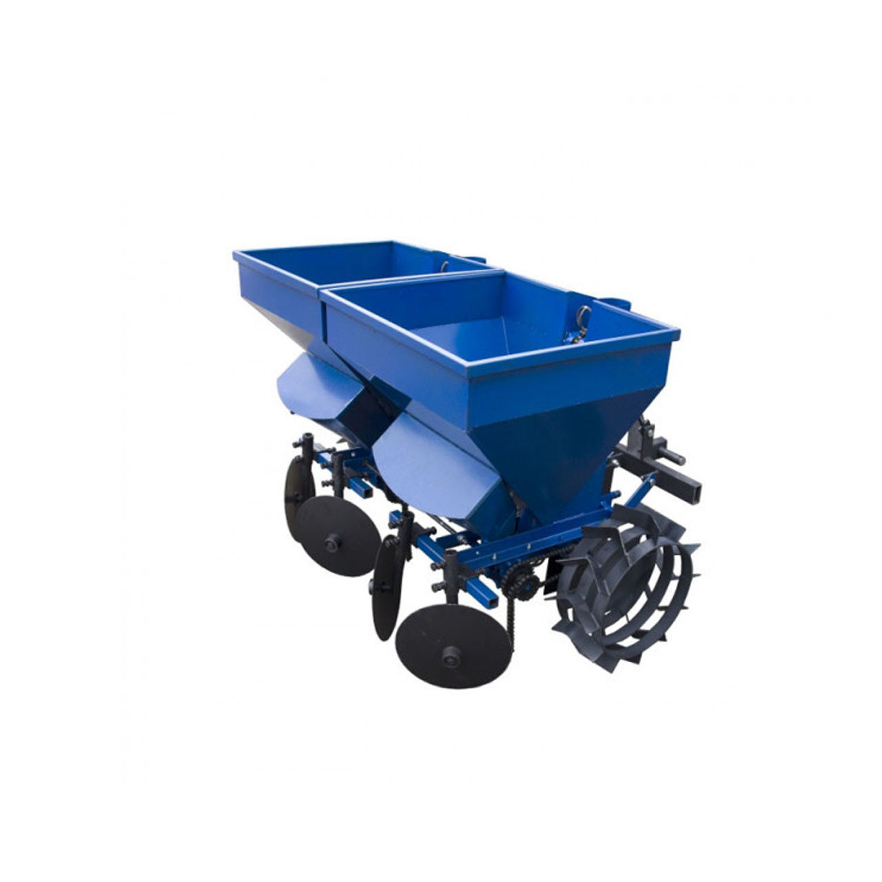 Саджалка картоплі дворядна на мінітрактор (із 3-точковим кріпленням)+бункер для внесення добрив