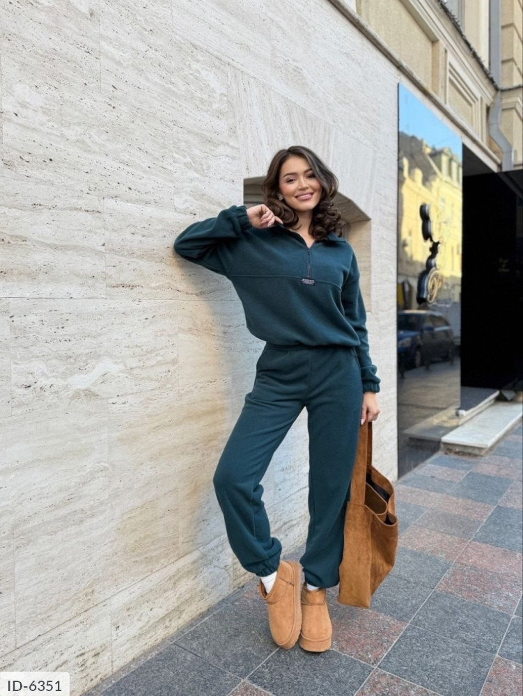 Костюм прогулянковий жіночий м'який зручний двосторонній фліс батнік і штани для прогулянок розміри 42-48